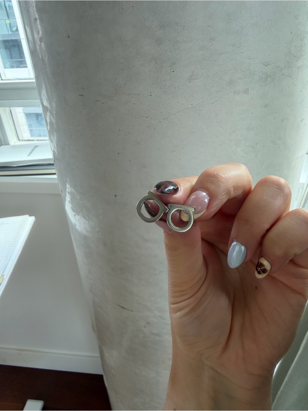Ferragamo Gancini Earrings Silver